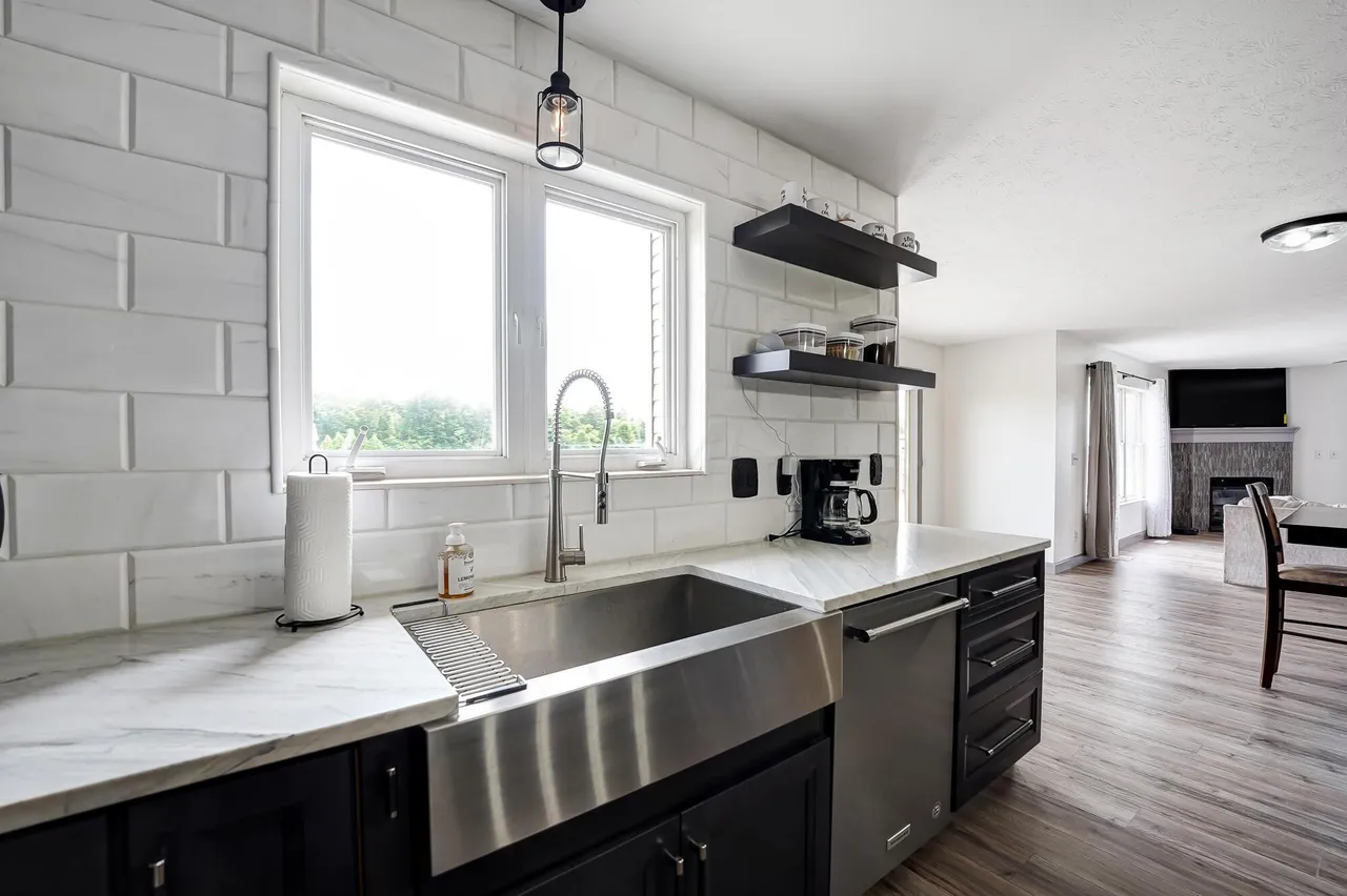 Kitchen island and LVP flooring